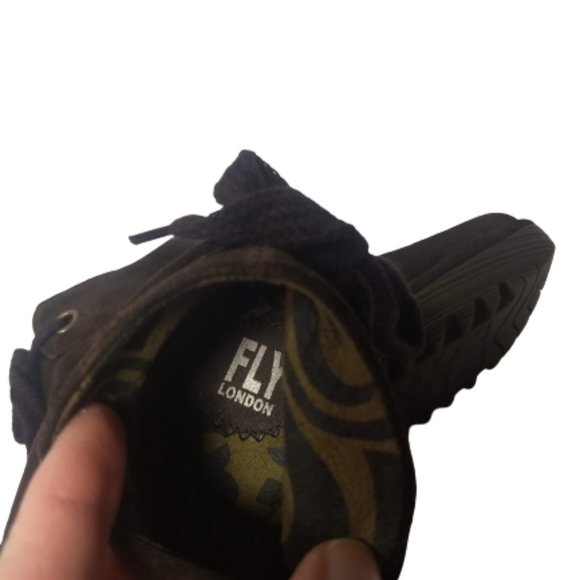 Fly London Brown Suede Booties Size 38 Women 6.5 Wedge Heel - Picture 8 of 10